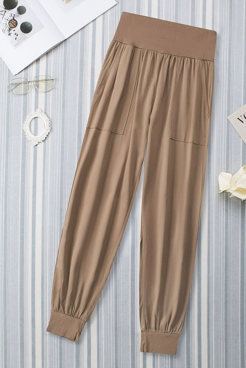 High Waist Nine Points European and American Fashion Minimalist Loose - Fit Tappered Trousers - Kaiju Mafia