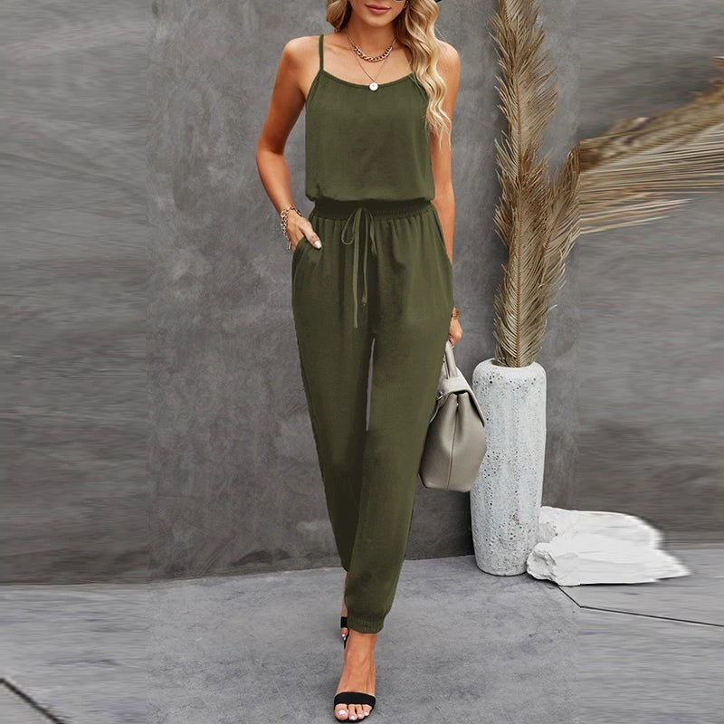 Elastic Waist Fashion Fashion Black Silm Ankle Strap - Kaiju Mafia