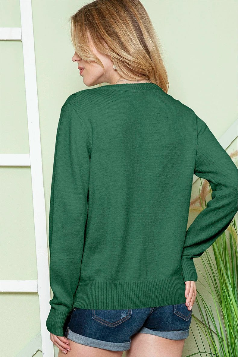 Fall 2024 New round Neck Long Sleeves Cardigan Sweater Women Fashion All - Match Lace Trim Knitted Cardigan Top Women - Kaiju Mafia