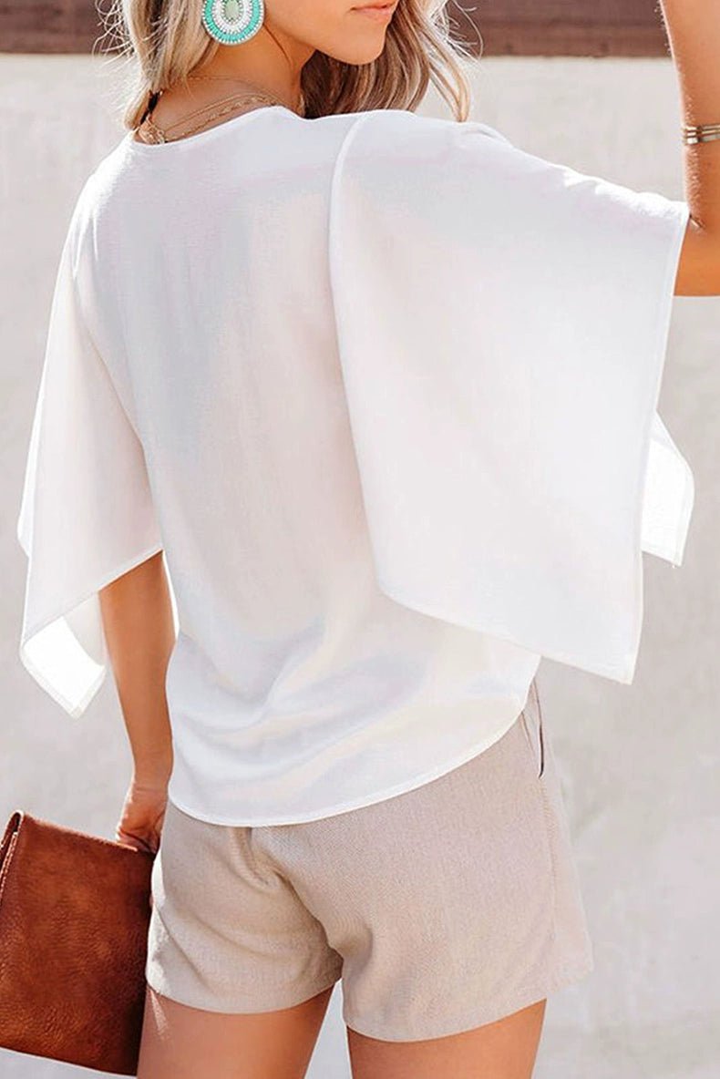 Fashion Minimalist White Loose Pullover Top Short Sleeve - Kaiju Mafia