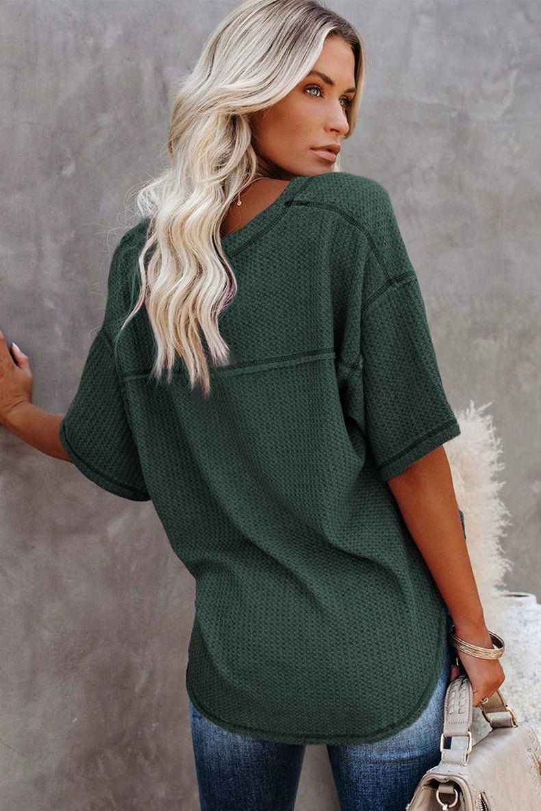 Dilamon New Arrival Pure Color Casual Half Sleeve Shirt Women&