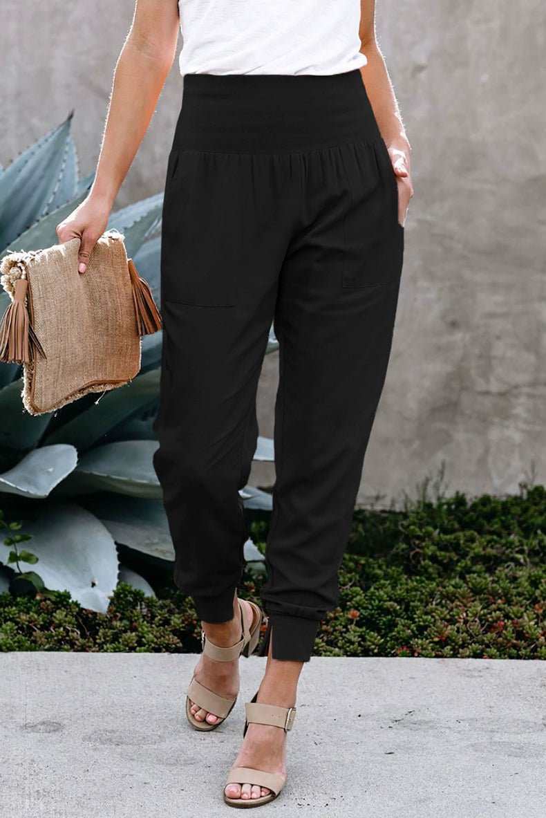 High Waist Nine Points European and American Fashion Minimalist Loose - Fit Tappered Trousers - Kaiju Mafia