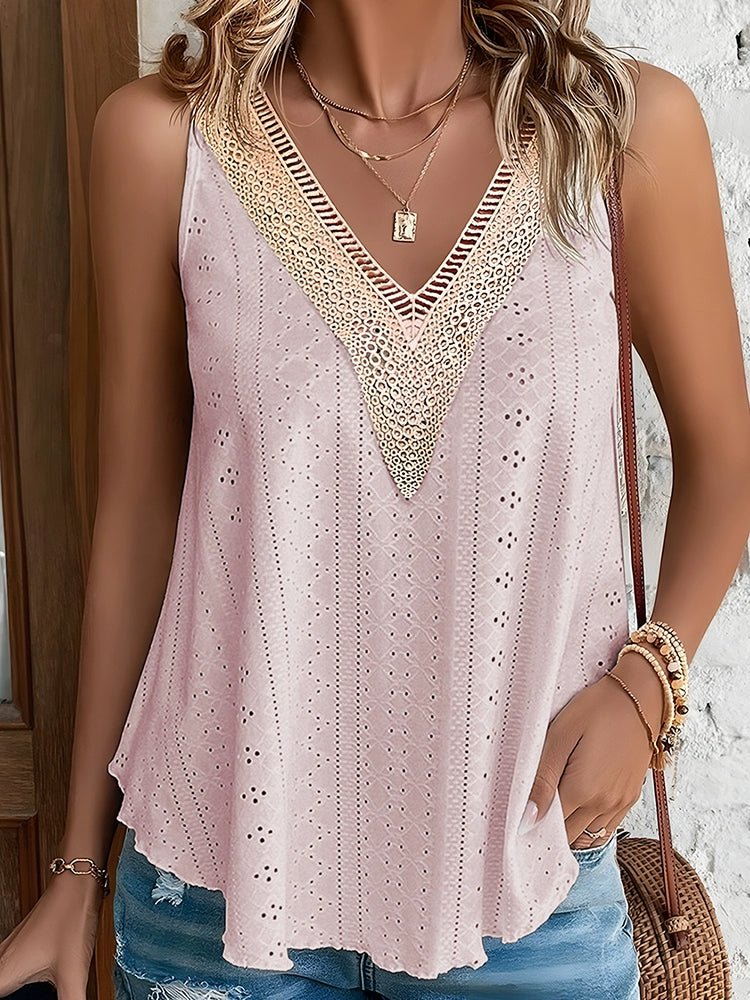 V Neck Splicing Sling Cool Breathable Sexy Lace - Kaiju Mafia