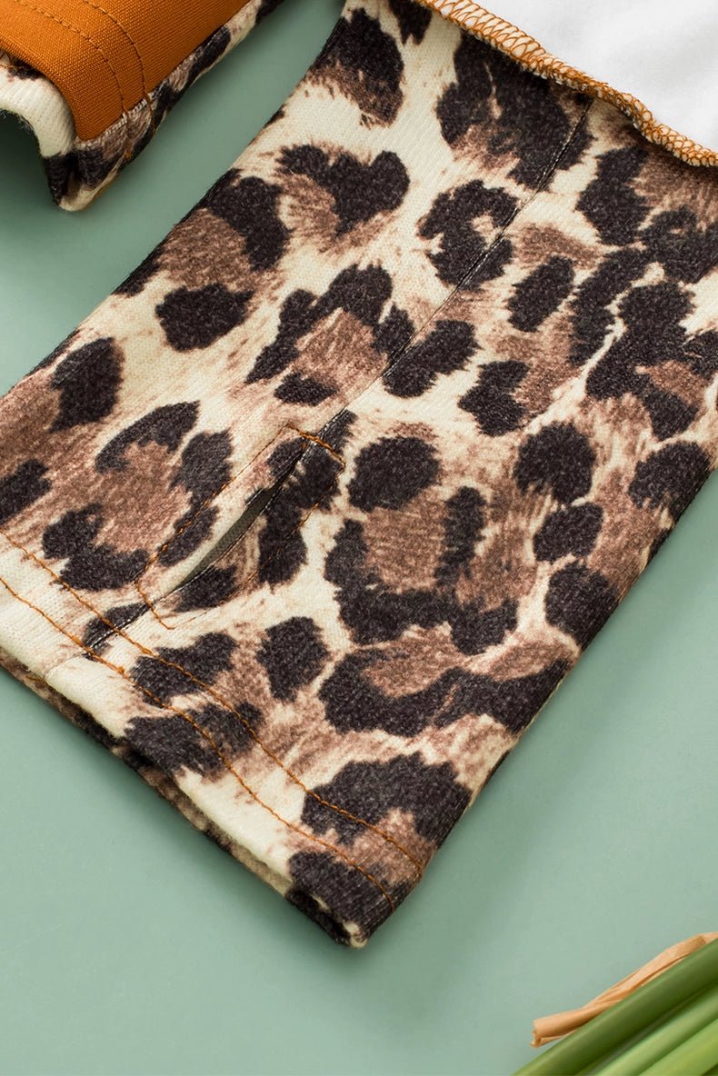 Fashion Leopard Print Stitching Long Sleeve T-shirt Women 2024 Spring & Fall New V - neck Pullover Women Casual Pullover Tops - Kaiju Mafia