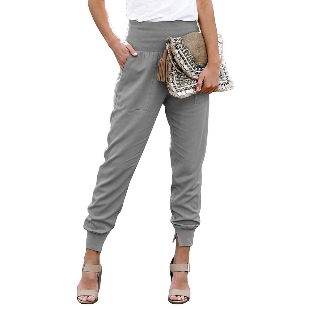 High Waist Nine Points European and American Fashion Minimalist Loose - Fit Tappered Trousers - Kaiju Mafia