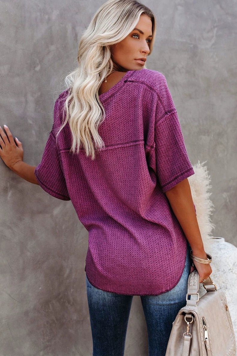 Dilamon New Arrival Pure Color Casual Half Sleeve Shirt Women&