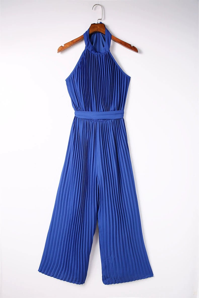 2024 Summer New Arrival Pure Color Halter Jumpsuit Women&