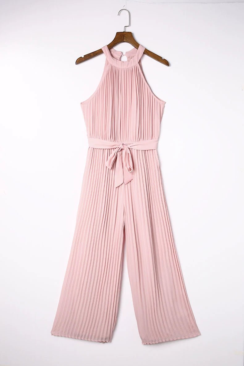 2024 Summer New Arrival Pure Color Halter Jumpsuit Women&