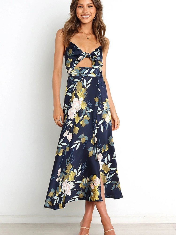 Waist - Tight Silm Summer Floral Dress - Kaiju Mafia