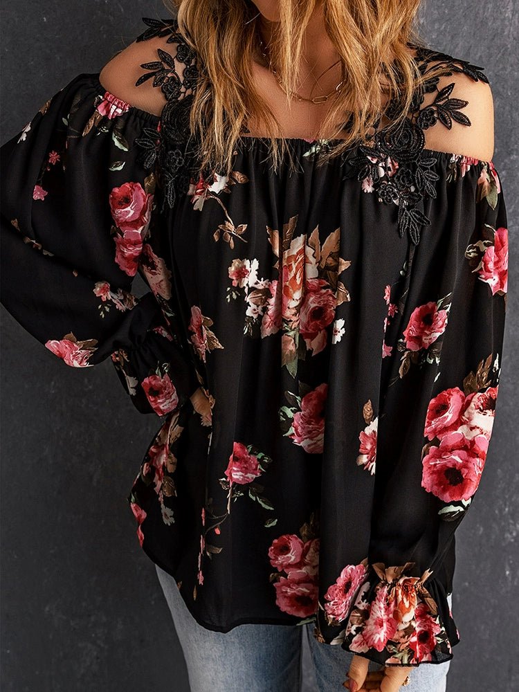 Autumn and Winter Printing Long Sleeves Fashion Pullover Tops Chiffon Shirt - Kaiju Mafia