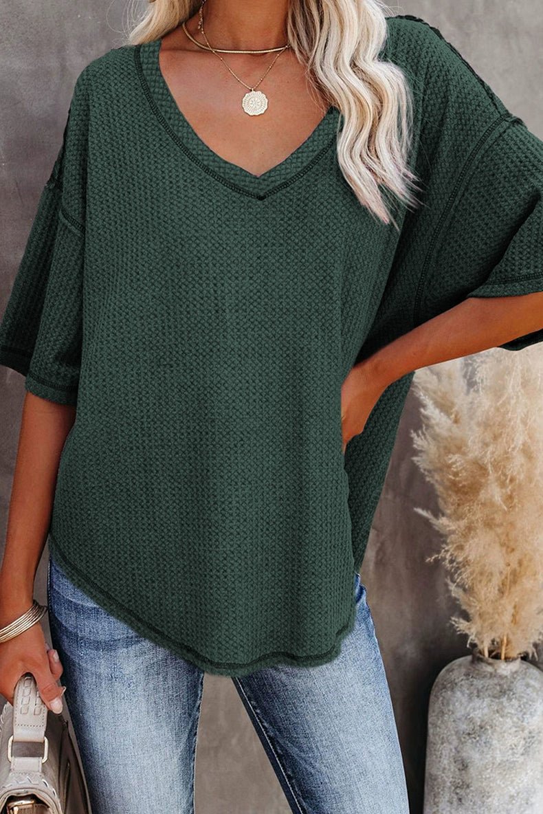 Dilamon New Arrival Pure Color Casual Half Sleeve Shirt Women&