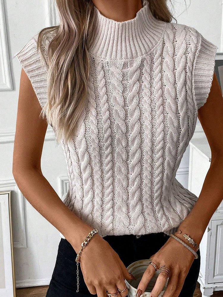 Fashion round Neck Pullover Sleeveless Sweater Women&