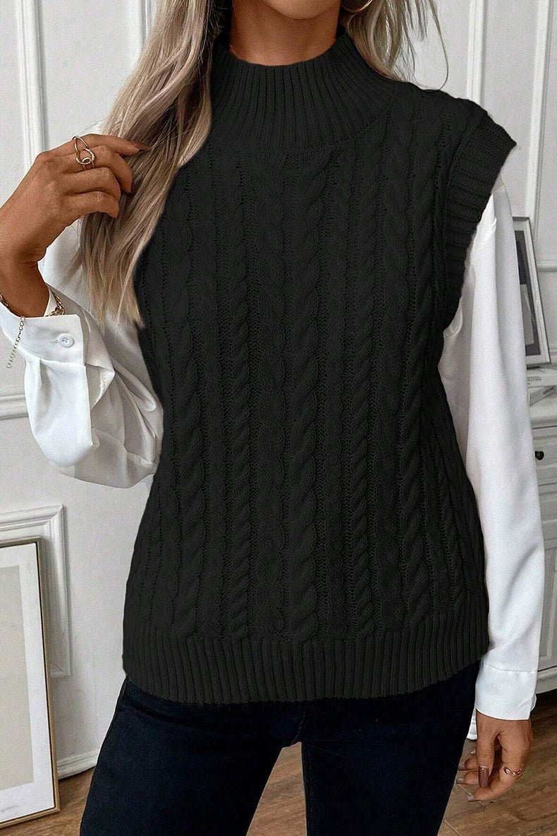 Cozy Sleeveless Woolen Vest T-shirt - Women&