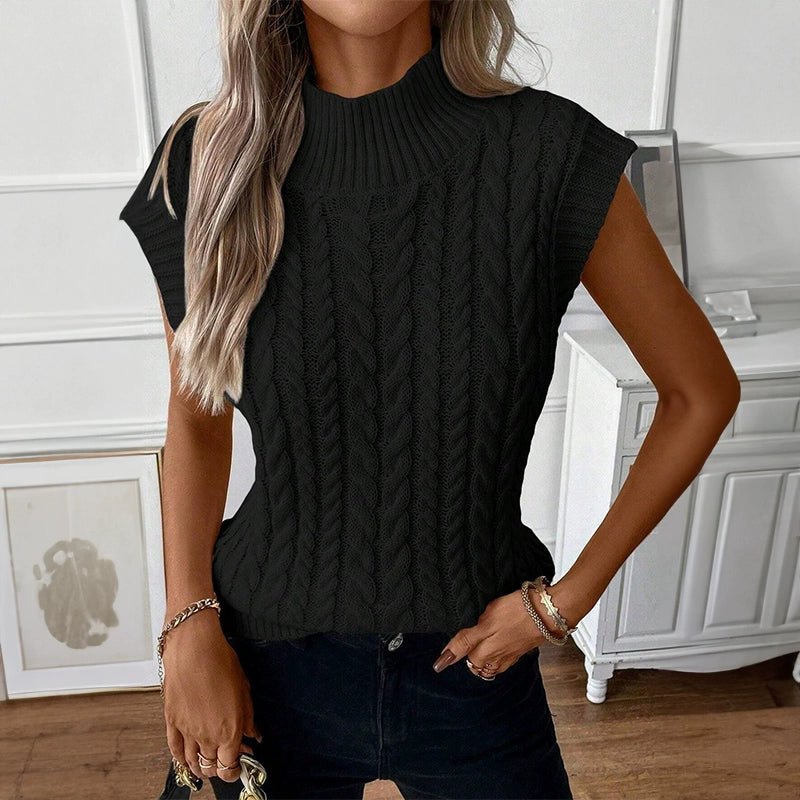 Fashion round Neck Pullover Sleeveless Sweater Women&
