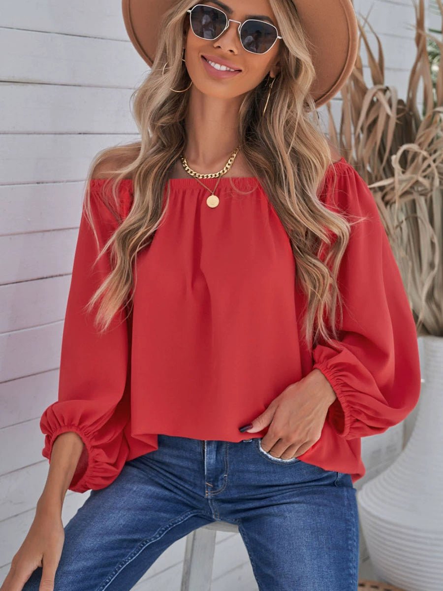 Off - the - Shoulder Fashion Tube Top off - Neck Pullover Long Sleeves Shirt - Kaiju Mafia