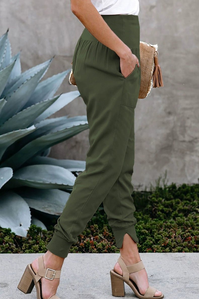 High Waist Nine Points European and American Fashion Minimalist Loose - Fit Tappered Trousers - Kaiju Mafia