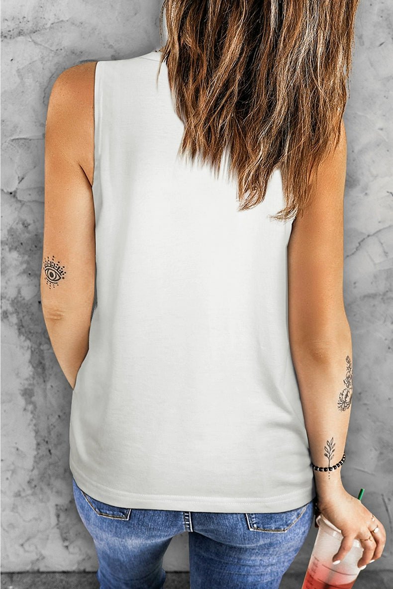 Summer New round Neck Loose Gradient Color Sleeveless T-shirt - Kaiju Mafia