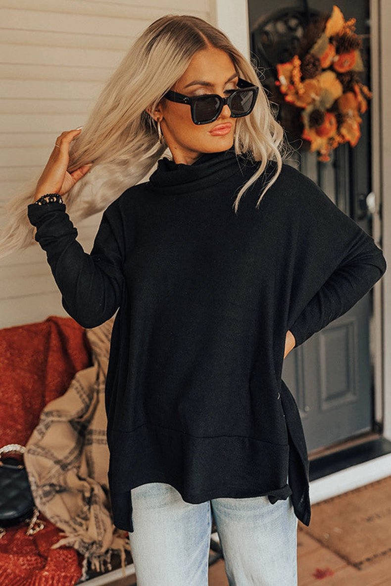Pure Color Long Sleeves Casual Wind Loose Bottoming Top Pullover - Kaiju Mafia