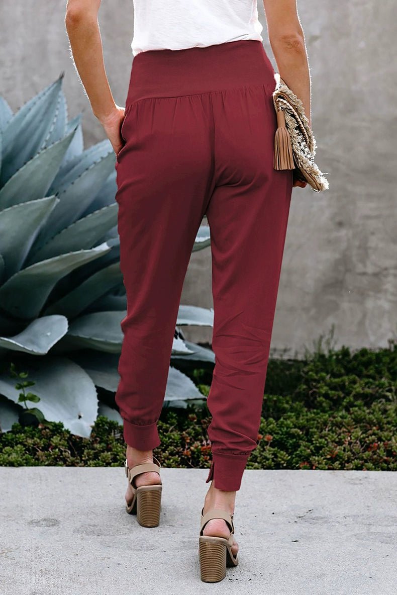 High Waist Nine Points European and American Fashion Minimalist Loose - Fit Tappered Trousers - Kaiju Mafia