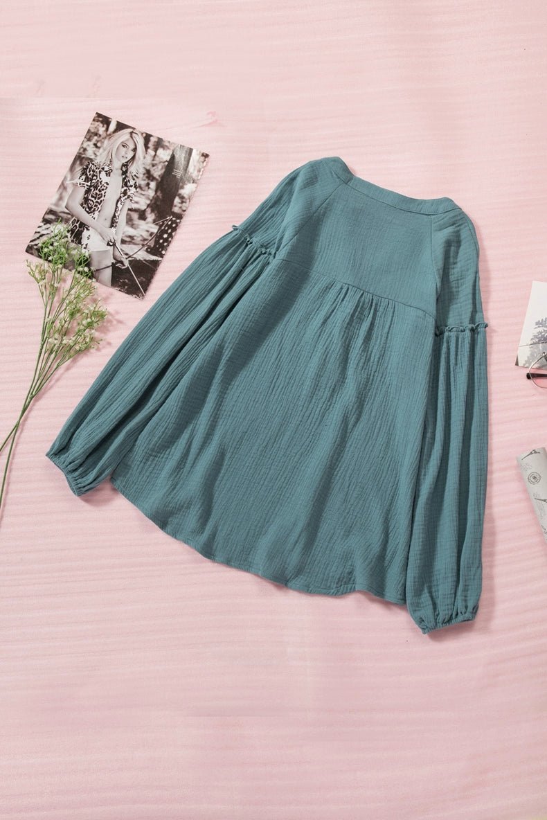 Fall New Arrival Pure Color Long Sleeves T-Shirt Female 2024 Special - Interest Design Casual Loose Plus Size Bottoming Shirt Tops V Neck Tide - Kaiju Mafia