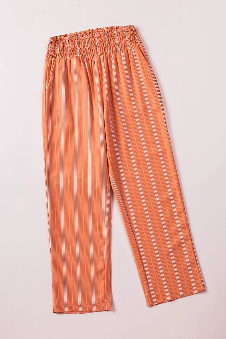 Stripes Personality Slim Fit High Waist Thin Straight - leg Casual Pants - Kaiju Mafia