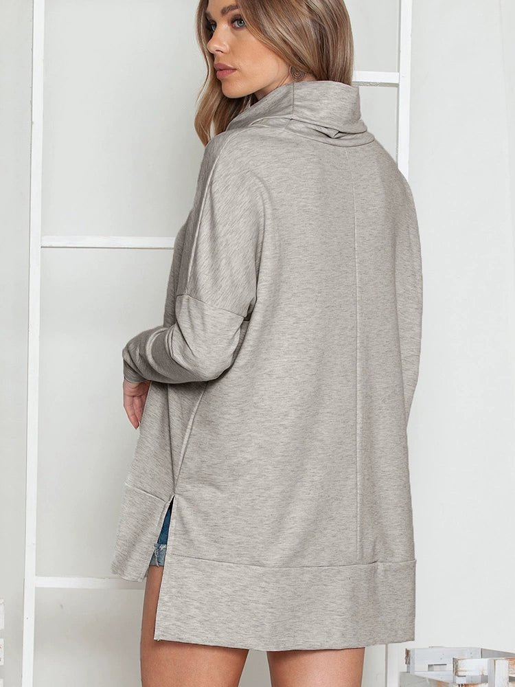 Pure Color Long Sleeves Casual Wind Loose Bottoming Top Pullover - Kaiju Mafia