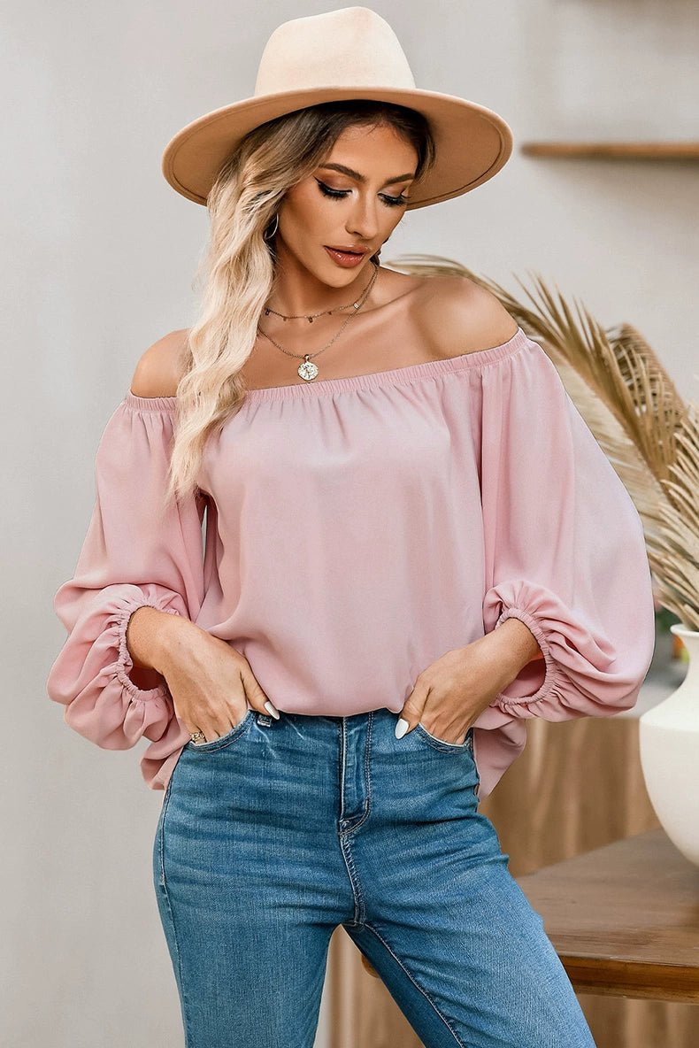 Off - the - Shoulder Fashion Tube Top off - Neck Pullover Long Sleeves Shirt - Kaiju Mafia