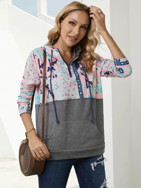 Special Offer Fashion Pullover Hooded Long Sleeve Sweater Women 2024 Autumn Plaid Printed Stitching Warm Tops Women - Kaiju Mafia