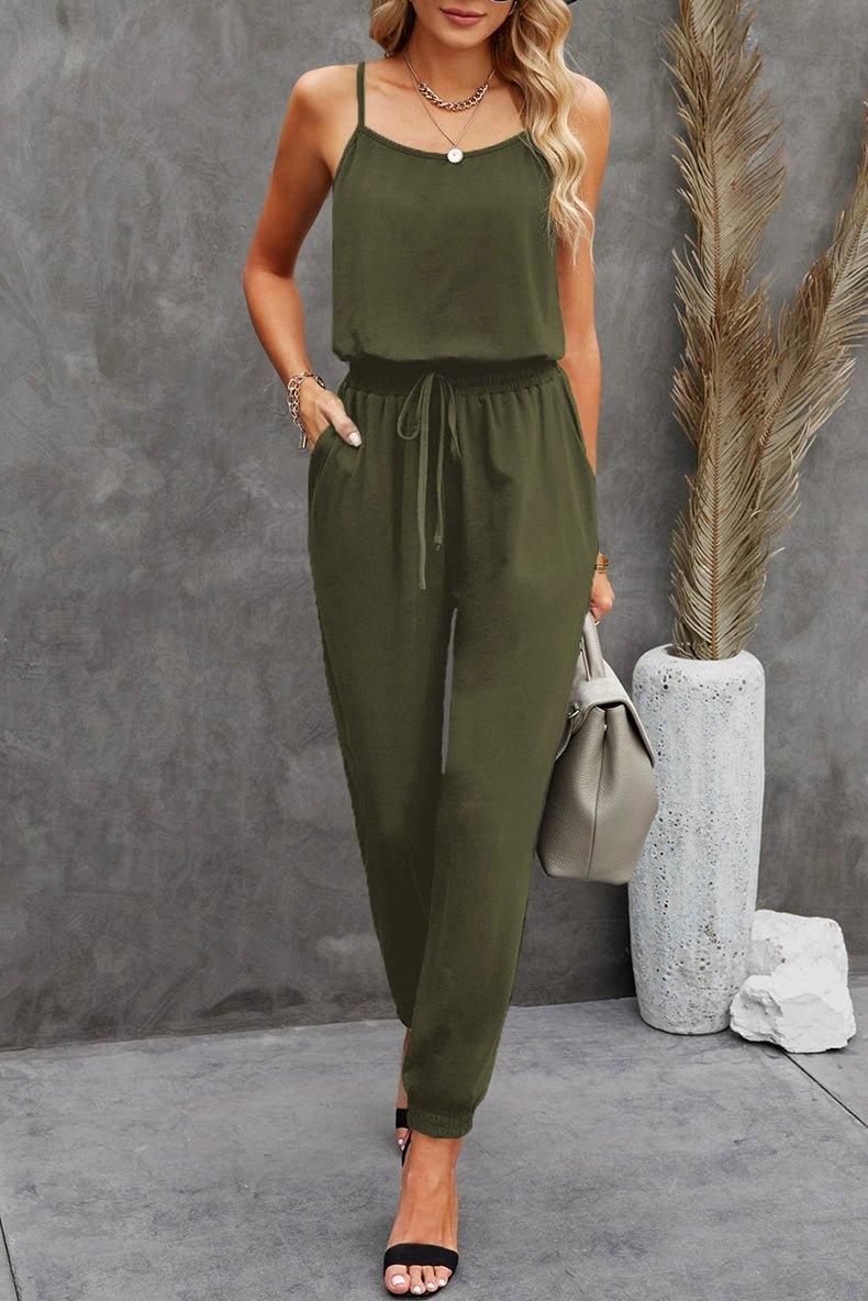 Elastic Waist Fashion Fashion Black Silm Ankle Strap - Kaiju Mafia