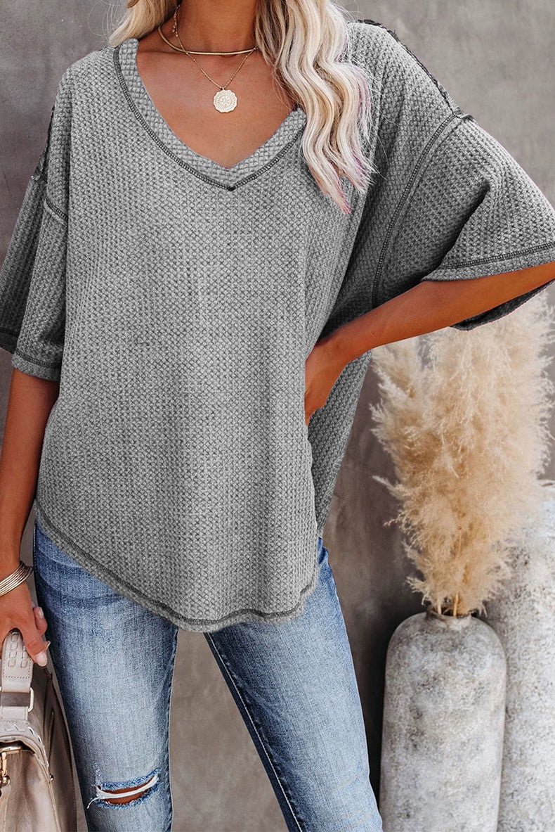 Dilamon New Arrival Pure Color Casual Half Sleeve Shirt Women&