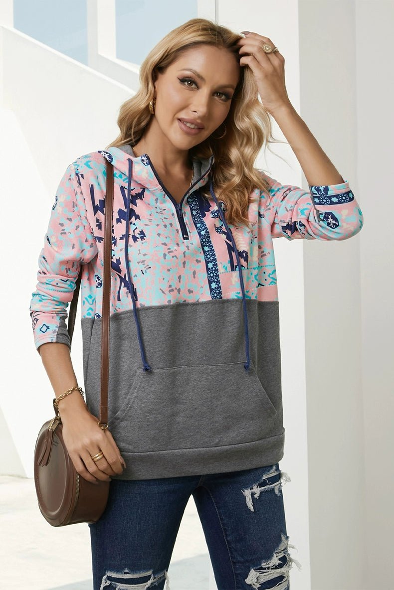 Special Offer Fashion Pullover Hooded Long Sleeve Sweater Women 2024 Autumn Plaid Printed Stitching Warm Tops Women - Kaiju Mafia