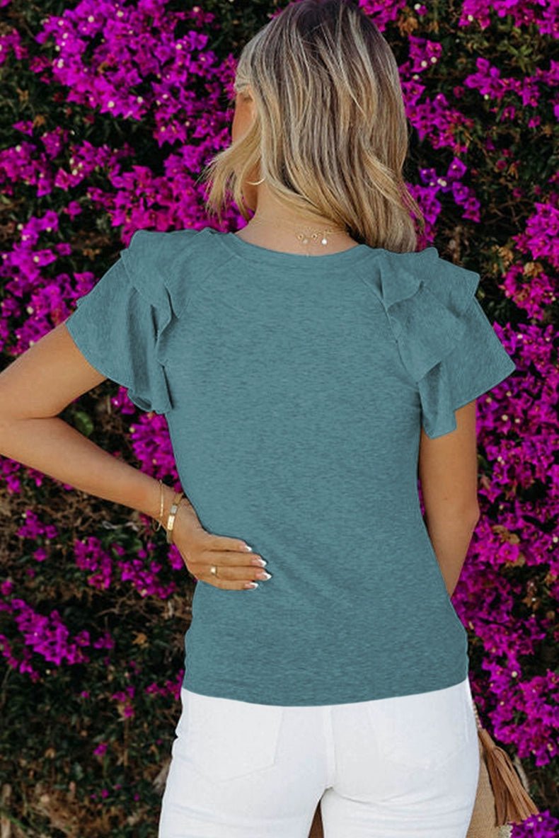 Pleated Summer Silm Thin Top T-shirt with Short Sleeves - Kaiju Mafia