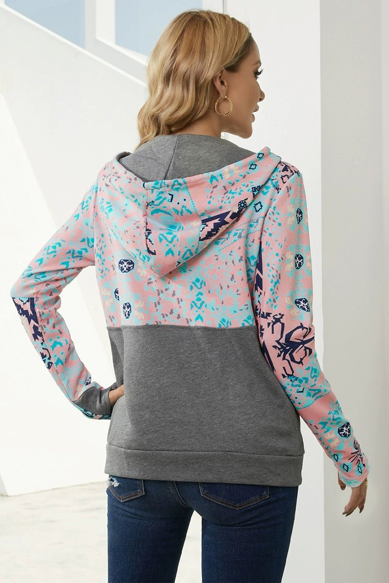 Special Offer Fashion Pullover Hooded Long Sleeve Sweater Women 2024 Autumn Plaid Printed Stitching Warm Tops Women - Kaiju Mafia