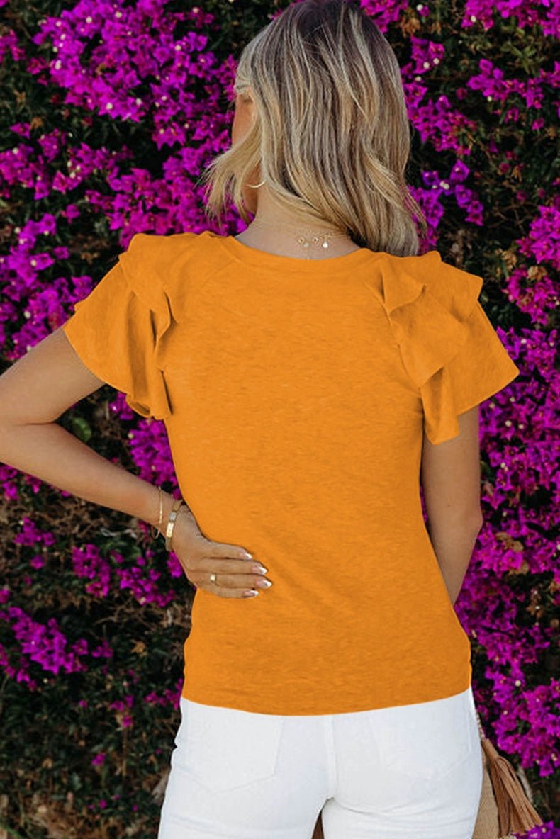 Pleated Summer Silm Thin Top T-shirt with Short Sleeves - Kaiju Mafia