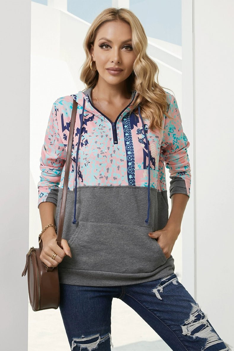 Special Offer Fashion Pullover Hooded Long Sleeve Sweater Women 2024 Autumn Plaid Printed Stitching Warm Tops Women - Kaiju Mafia