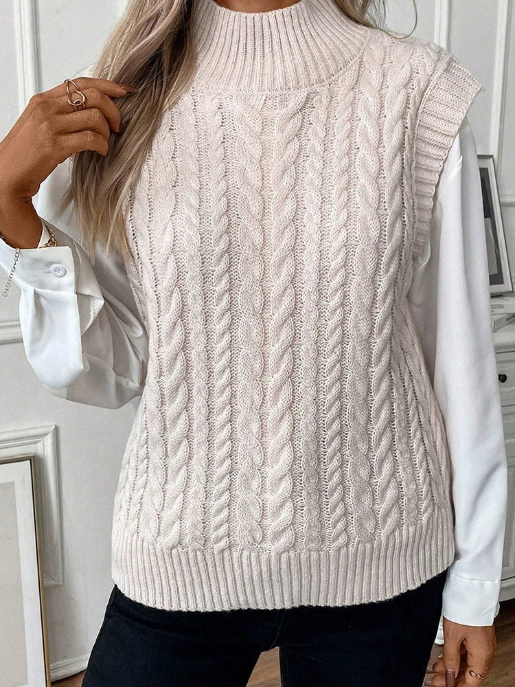 Fashion round Neck Pullover Sleeveless Sweater Women&