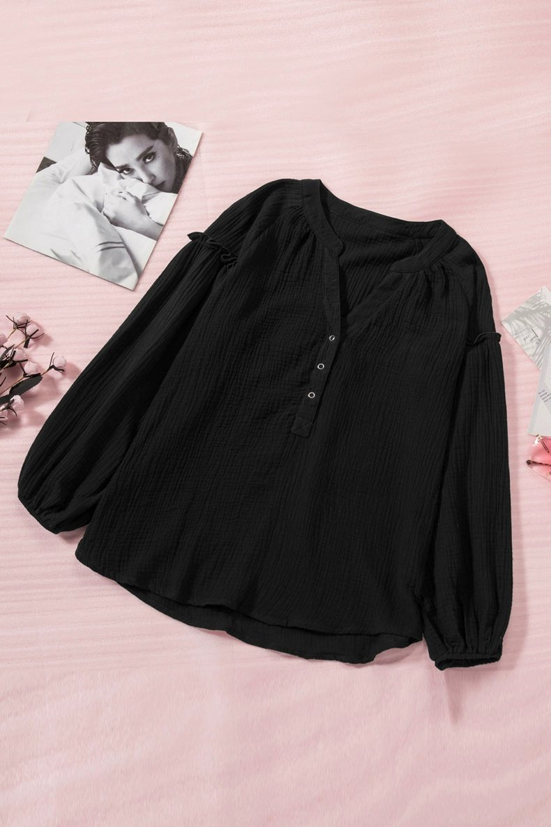 Fall New Arrival Pure Color Long Sleeves T-Shirt Female 2024 Special - Interest Design Casual Loose Plus Size Bottoming Shirt Tops V Neck Tide - Kaiju Mafia