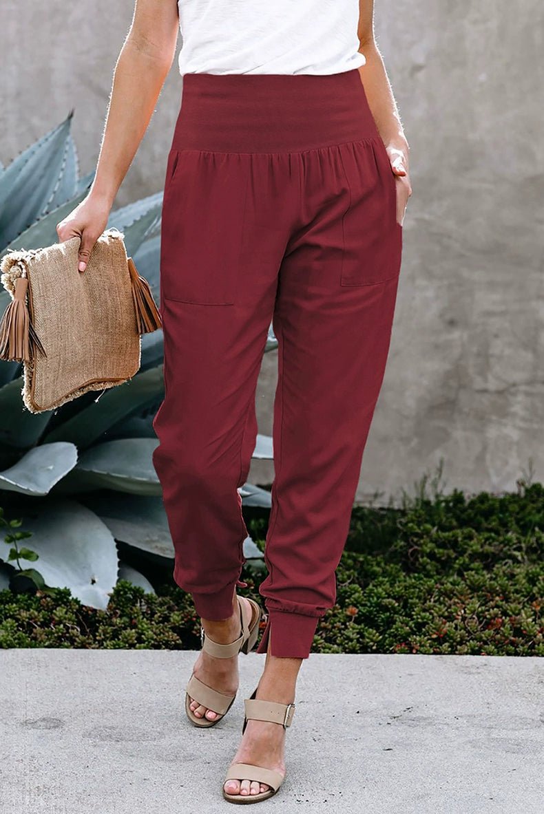 High Waist Nine Points European and American Fashion Minimalist Loose - Fit Tappered Trousers - Kaiju Mafia