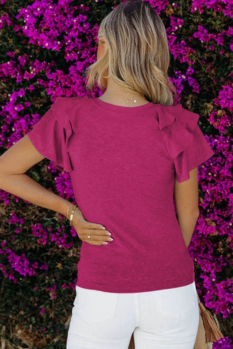 Pleated Summer Silm Thin Top T-shirt with Short Sleeves - Kaiju Mafia