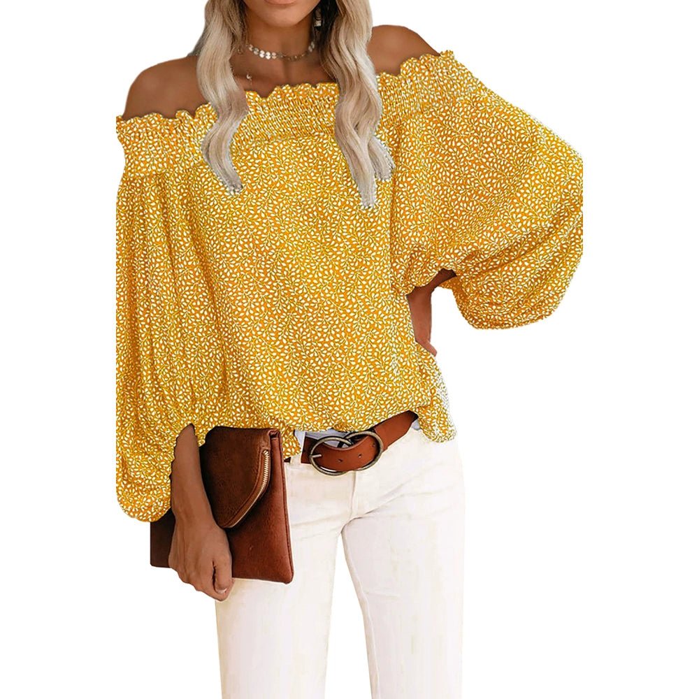 Off - the - Shoulder Fashion off - Neck Trendy Loose Chiffon Shirt - Kaiju Mafia