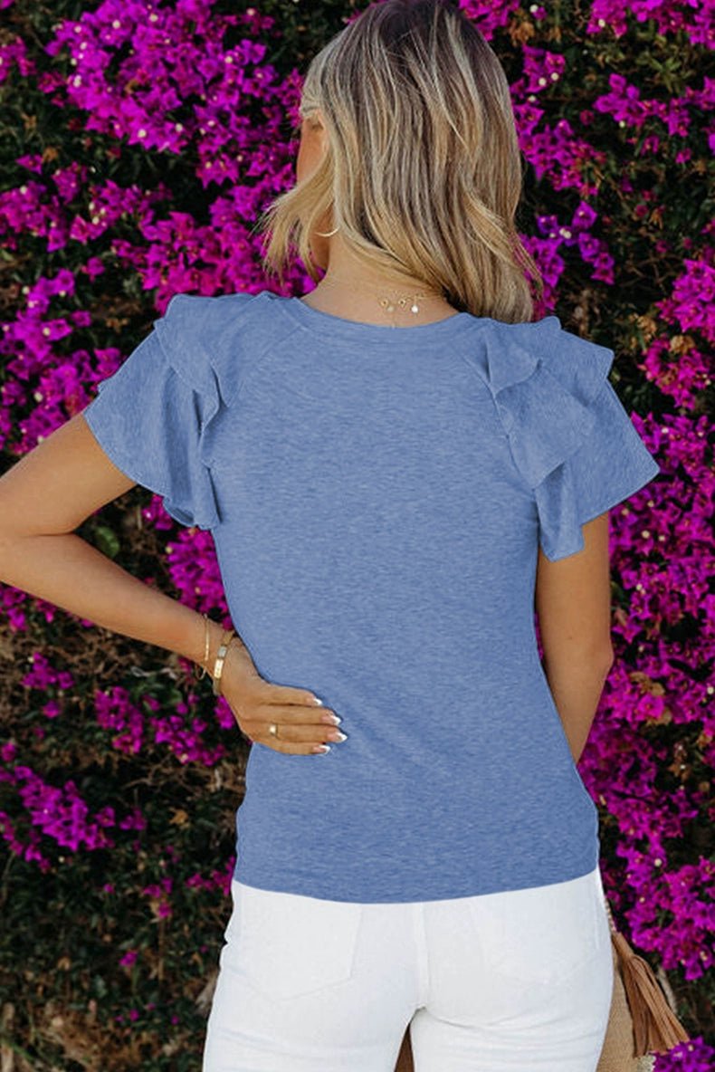 Pleated Summer Silm Thin Top T-shirt with Short Sleeves - Kaiju Mafia