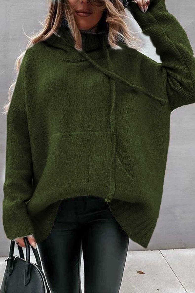 2024 Fashion Pure Color Kangaroo Pocket Turtleneck Knitting Sweater Female Winter New Arrival Thickened Heattech Thickening Sweater Female - Kaiju Mafia