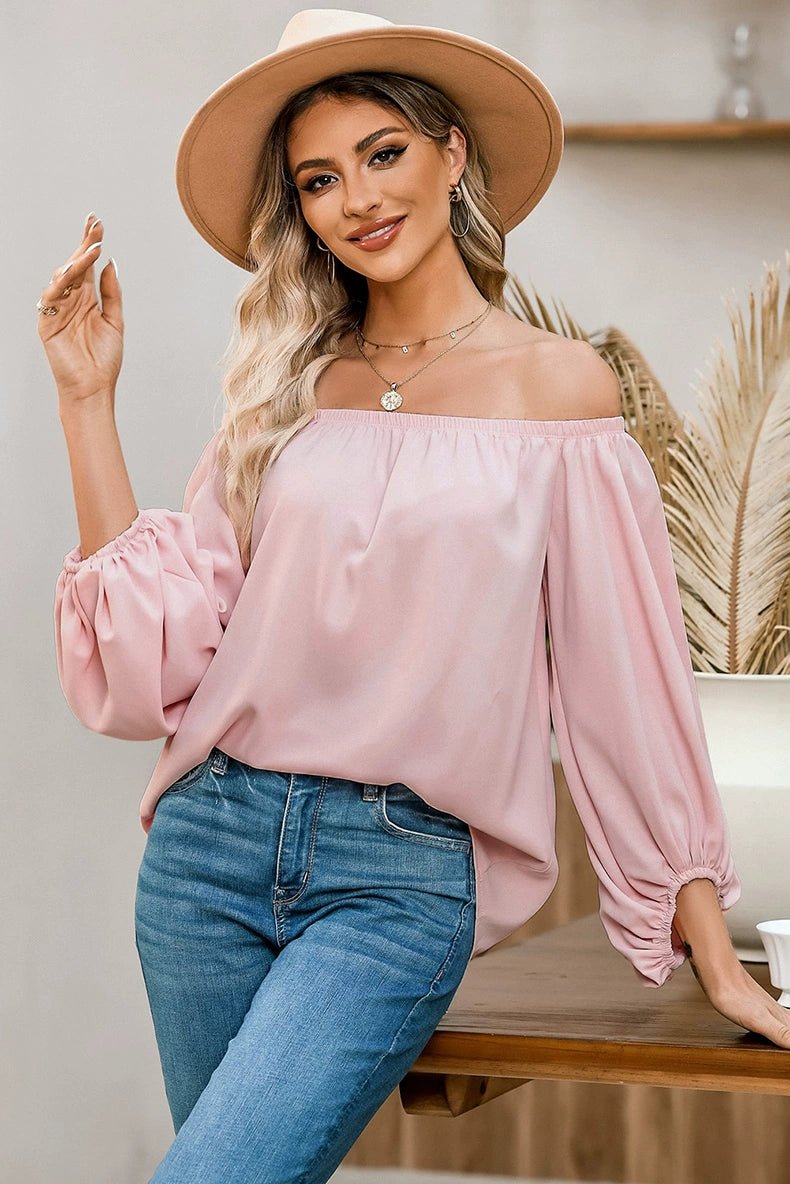 Off - the - Shoulder Fashion Tube Top off - Neck Pullover Long Sleeves Shirt - Kaiju Mafia