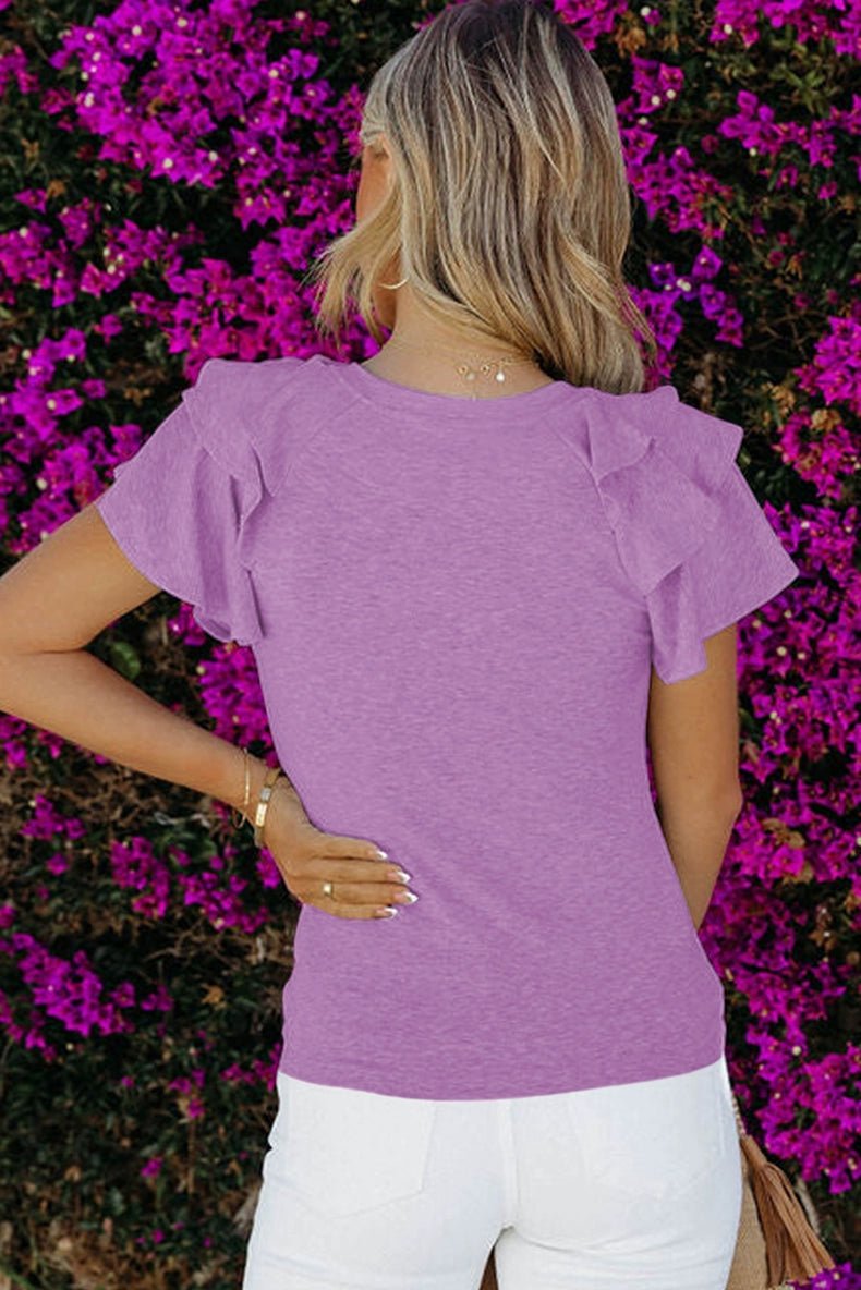 Pleated Summer Silm Thin Top T-shirt with Short Sleeves - Kaiju Mafia