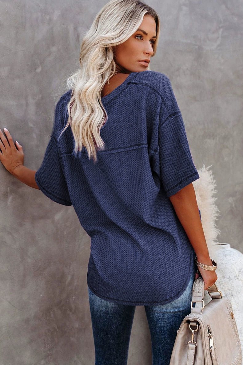 Dilamon New Arrival Pure Color Casual Half Sleeve Shirt Women&