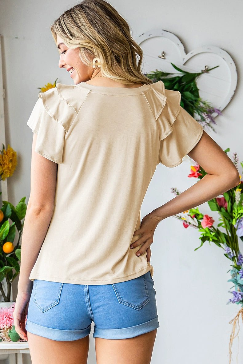 Pleated Summer Silm Thin Top T-shirt with Short Sleeves - Kaiju Mafia