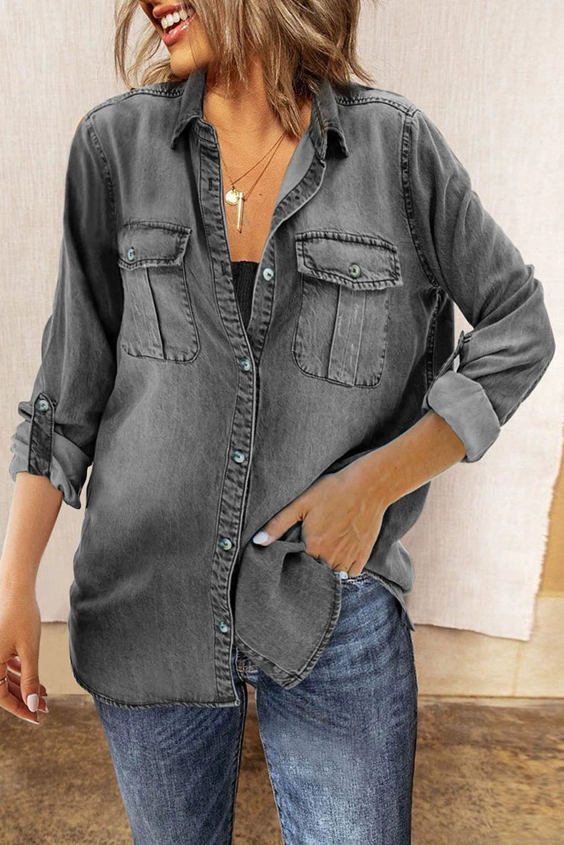 2024 Washed Denim Jacket Women&