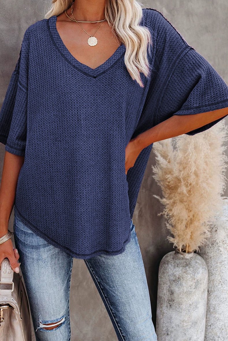 Dilamon New Arrival Pure Color Casual Half Sleeve Shirt Women&