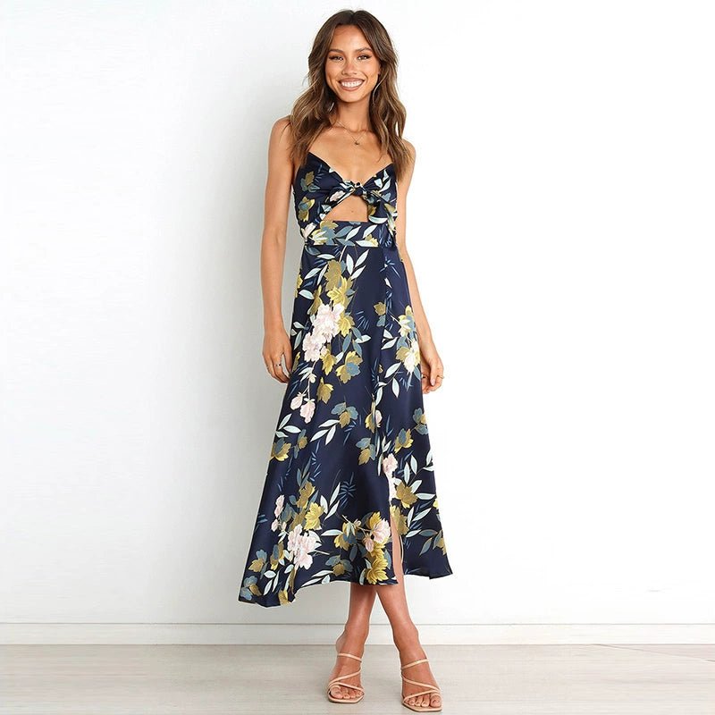 Waist - Tight Silm Summer Floral Dress - Kaiju Mafia