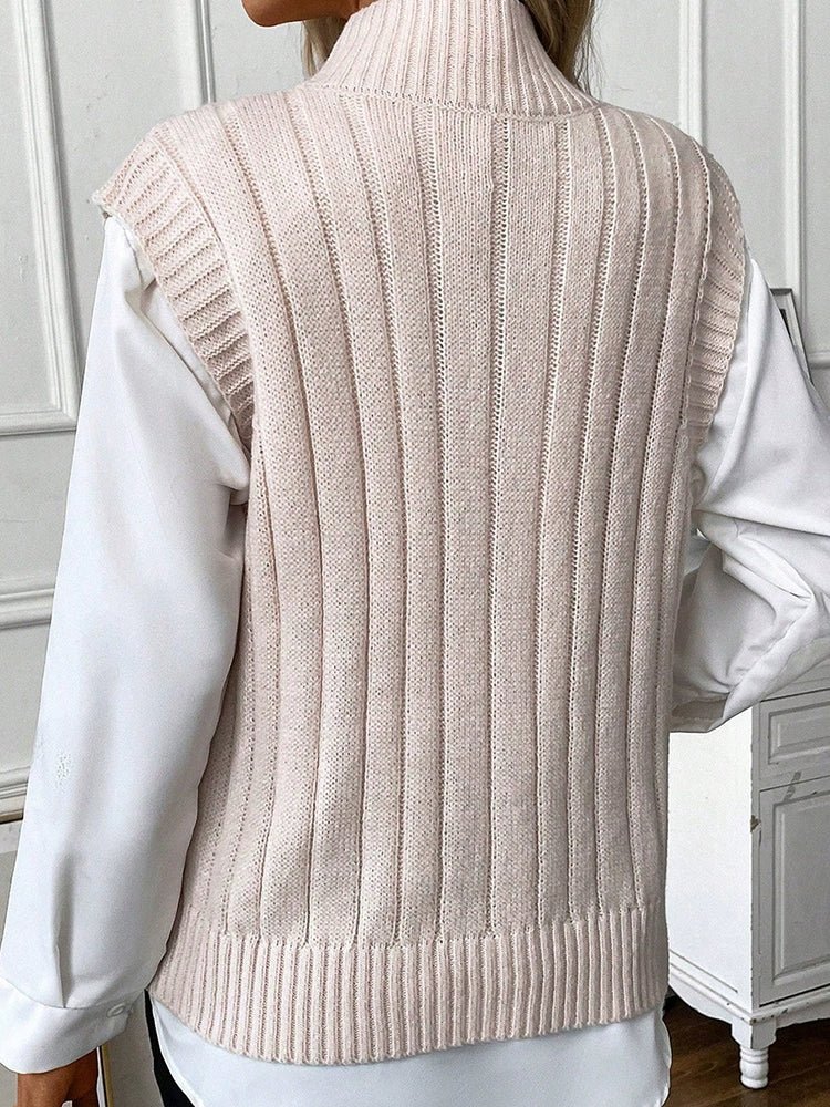 Fashion round Neck Pullover Sleeveless Sweater Women&